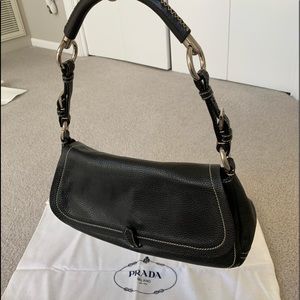 Authentic Prada Vitello Daino Leather Shoulder Bag